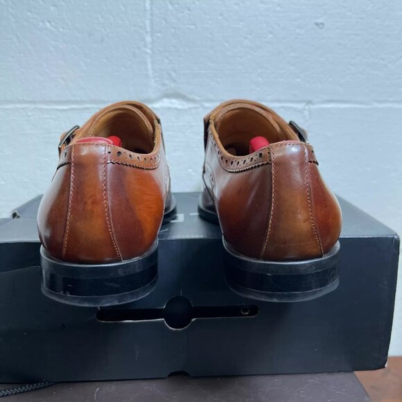 Aldo Frilidia Men\'s Monk Strap Wingtip Brown Leather Oxford Dress Shoes Sz 9
